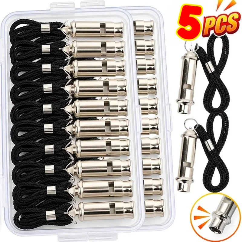 High Frequency Survival Whistle Stainless Steel Loud Emergency Sound For Outdoor Hiking Camping Sports Training Equipment