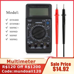 M890D Digital Multimeter Meter Tester Automotive Electrical Transistor Peak Tester Meter AC DC Capacitance Voltage Current Meter