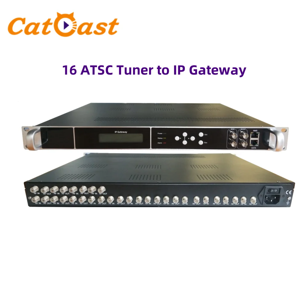 IPTV Headend 16 FTA ATSC Tuner to IP Gateway Satellite Receiver IRD