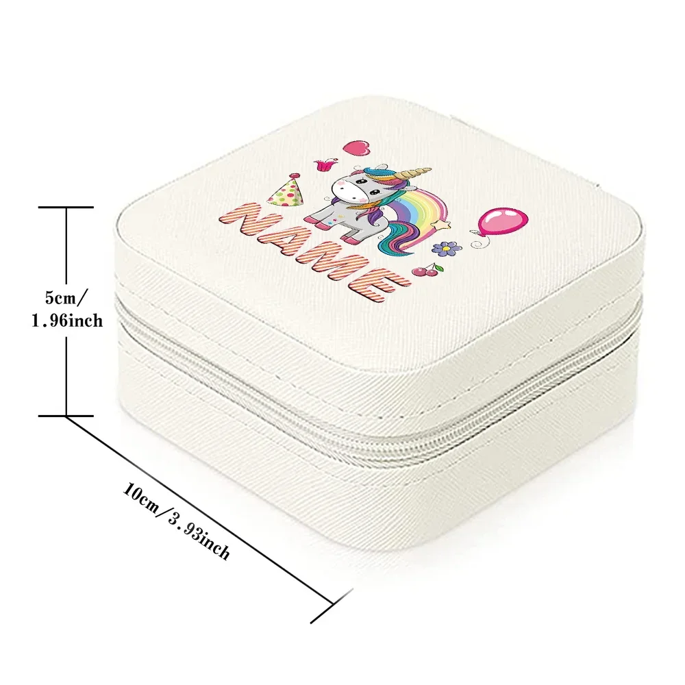 Personalized Customization Name Portable Jewelry Box Large Capacity Necklace Earring Box Travel Storage Jewelry Box
