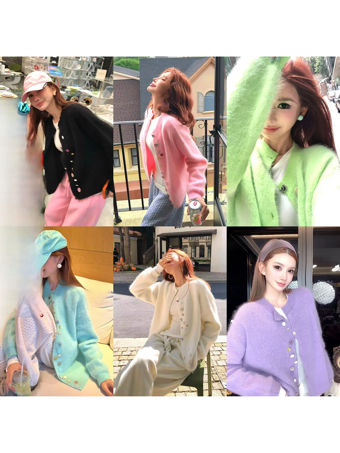 

Lililiwj Soft Warm Sle Pink Sweater Autumn Winter Loose Fit Button up Cardigan Woolen Coat for Women Casual Comfortable