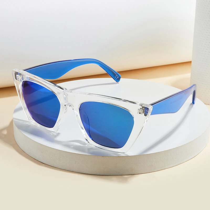 1Pc Unisex Sunglasses New Style Couple Sunglasses Colorful Trendy Stud Design Transparent Frame Personalized Fashion Daily Uv Pr