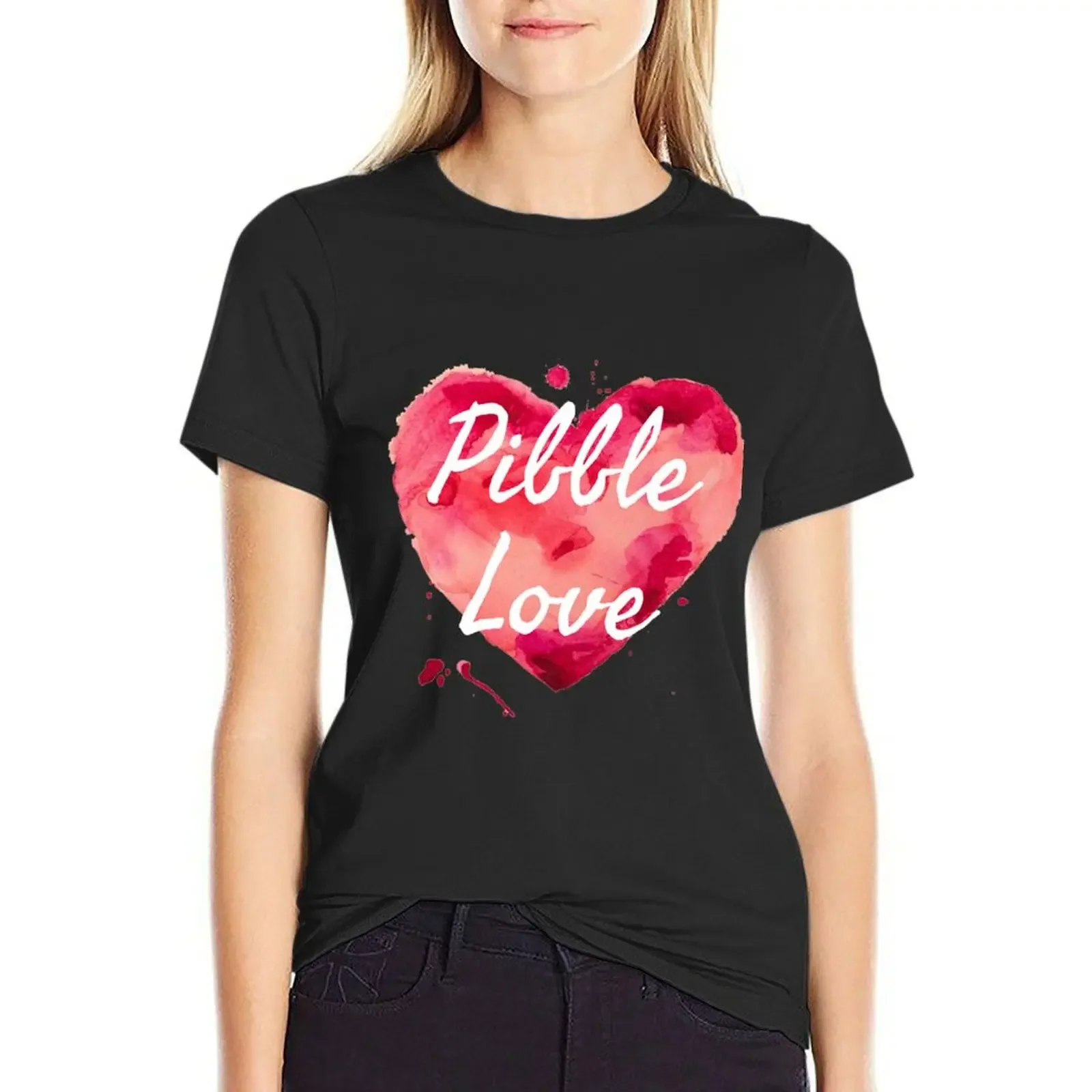 

Pibble Love T-Shirt tees quick-drying hippie clothes female t-shirts for Women graphic tees