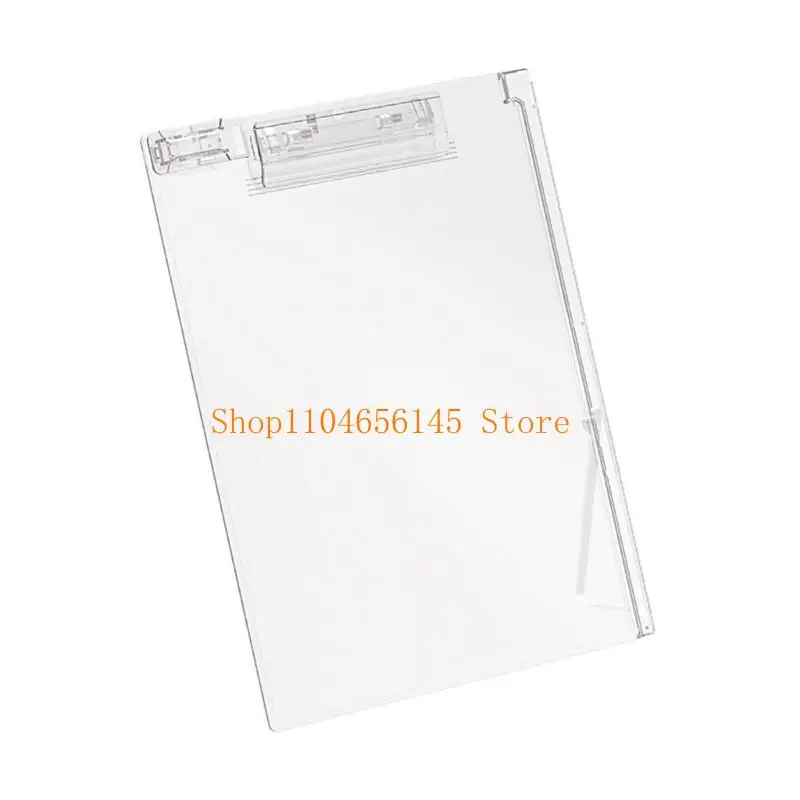 5asd Clear Acrylic Clipboard Writing Board with Pen Clip and Measuring Ruler for Business Meetings Office School Classroom