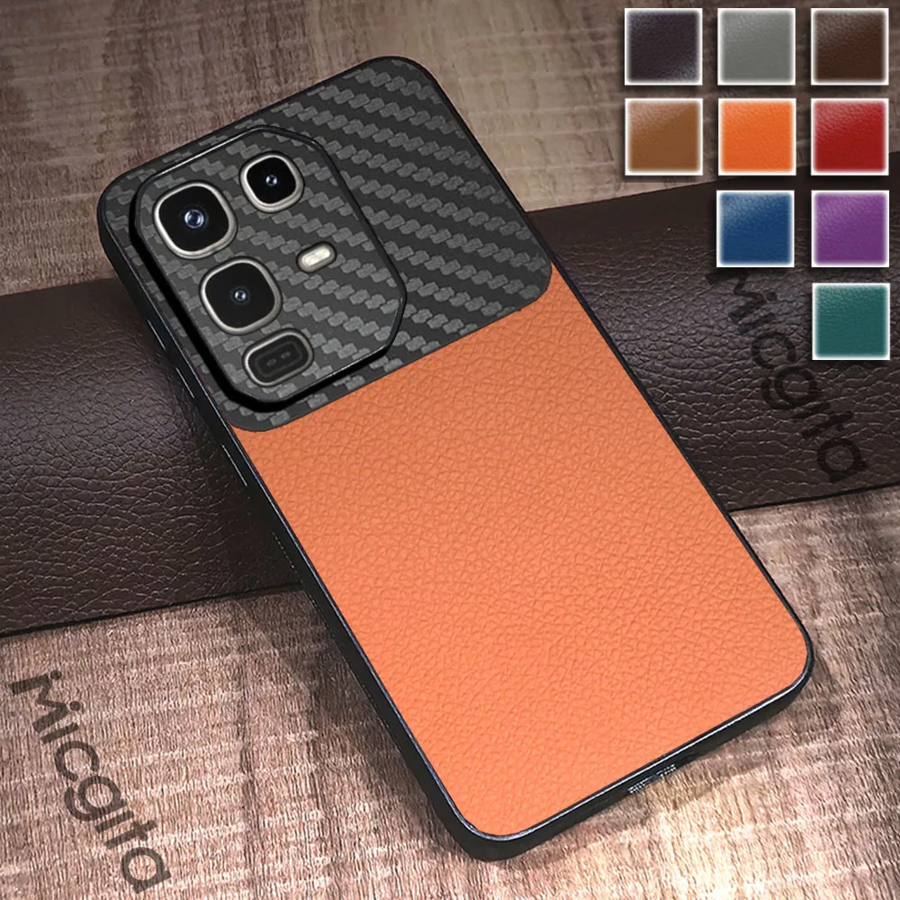 Lederhülle für Infinix Note 50 Pro 4G Note 50S Carbonfaser-Acryl-Splicing-Cover für Infinix Note50 Pro Hülle