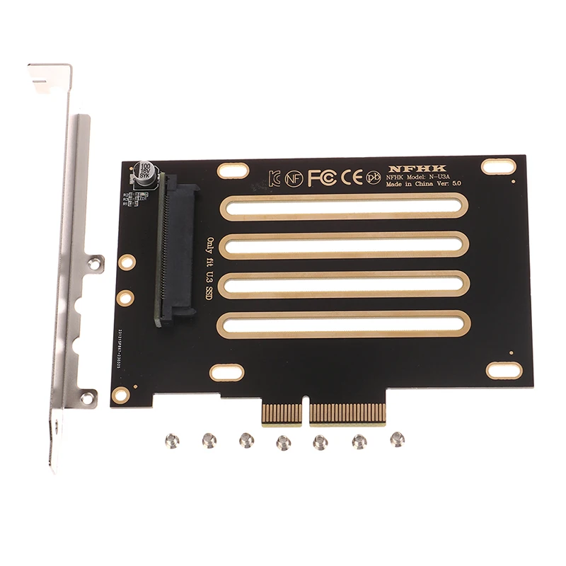 Adaptor Host U3 SSD AS. 3 Kit SFF-8639 ke PCI-E 4.0 X4 Lane untuk Motherboard PM1735