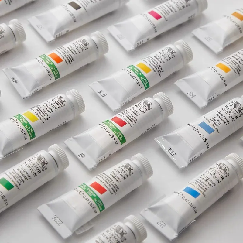 WINSOR & NEWTON Designer Gouache 14ml Tube Opaque Watercolor Professional Painting Pigment Art Supplies Student Supplies