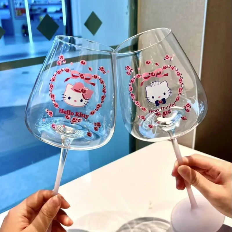 مرحبا كيتي كريستال النبيذ الأحمر الزجاج خالية من الرصاص دائم الشمبانيا الزجاج أنيقة للمناسبات الرسمية كأس الأزواج كأس للنبيذ مجموعة