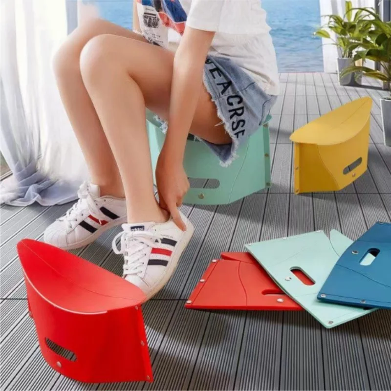 Outdoor Folding Paper Piece Stool Fishing Folding Chair Portable Small Music Festival Travel Plastic Mini Stool Small Mazar