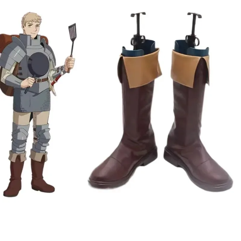 Cartoon Delicious in Dungeon Laios Touden Cosplay Halloween Zauberer Rollenspiel Schuhe Braune Stiefel Mann Anime Comic Ausstellung