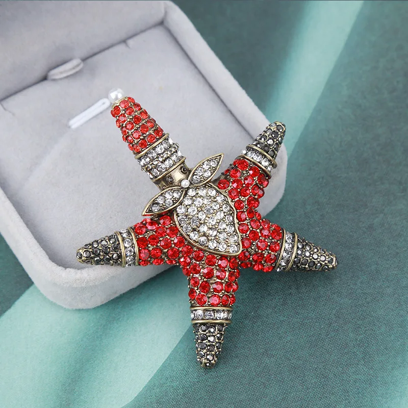 SHMIK Women Men Fashion Vintage Middle Start Santa Claus Brooches Luxury Rhinestone Crown Rabbit Badges Accessories Jewelry