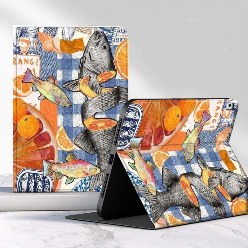 

Fish Ocean Element Collage Case For iPad Air Mini 9.7 2 4 5 11 6th 7th gen 13 3 1 2 4 5 6 7 7.9 10.9 10.5 Inch Tablet