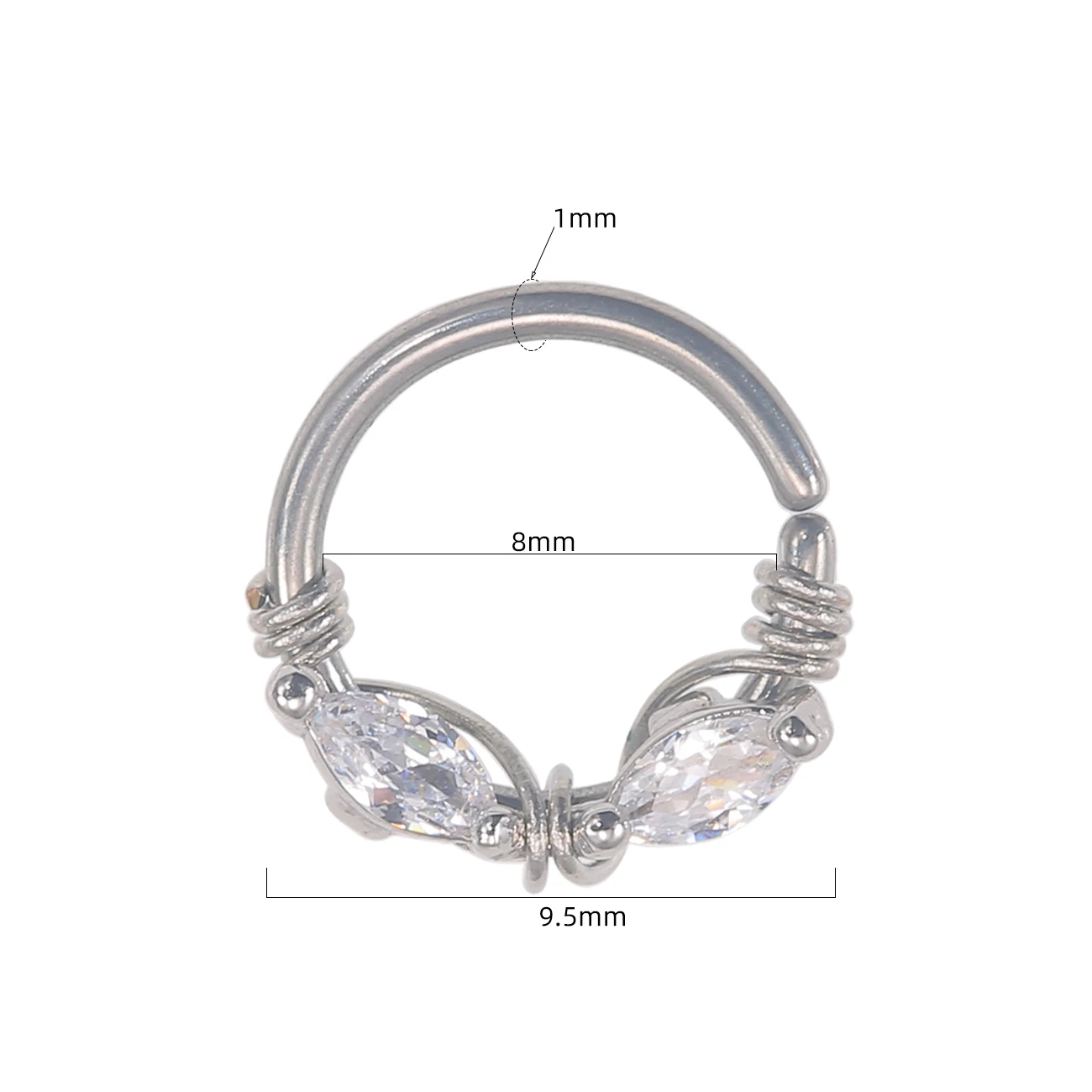 JHJT 18G الحاجز ثقب الأنف ورقة على شكل الفولاذ المقاوم للصدأ الأنف الدائري النساء الرجال مجوهرات للجسم