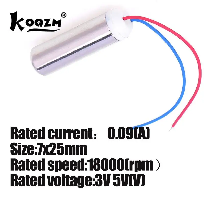 18000rpm DC Coreless Motor Built-in Vibration Waterproof Vibration Motor For Electric Toothbrush Toys Parts 7x25mm