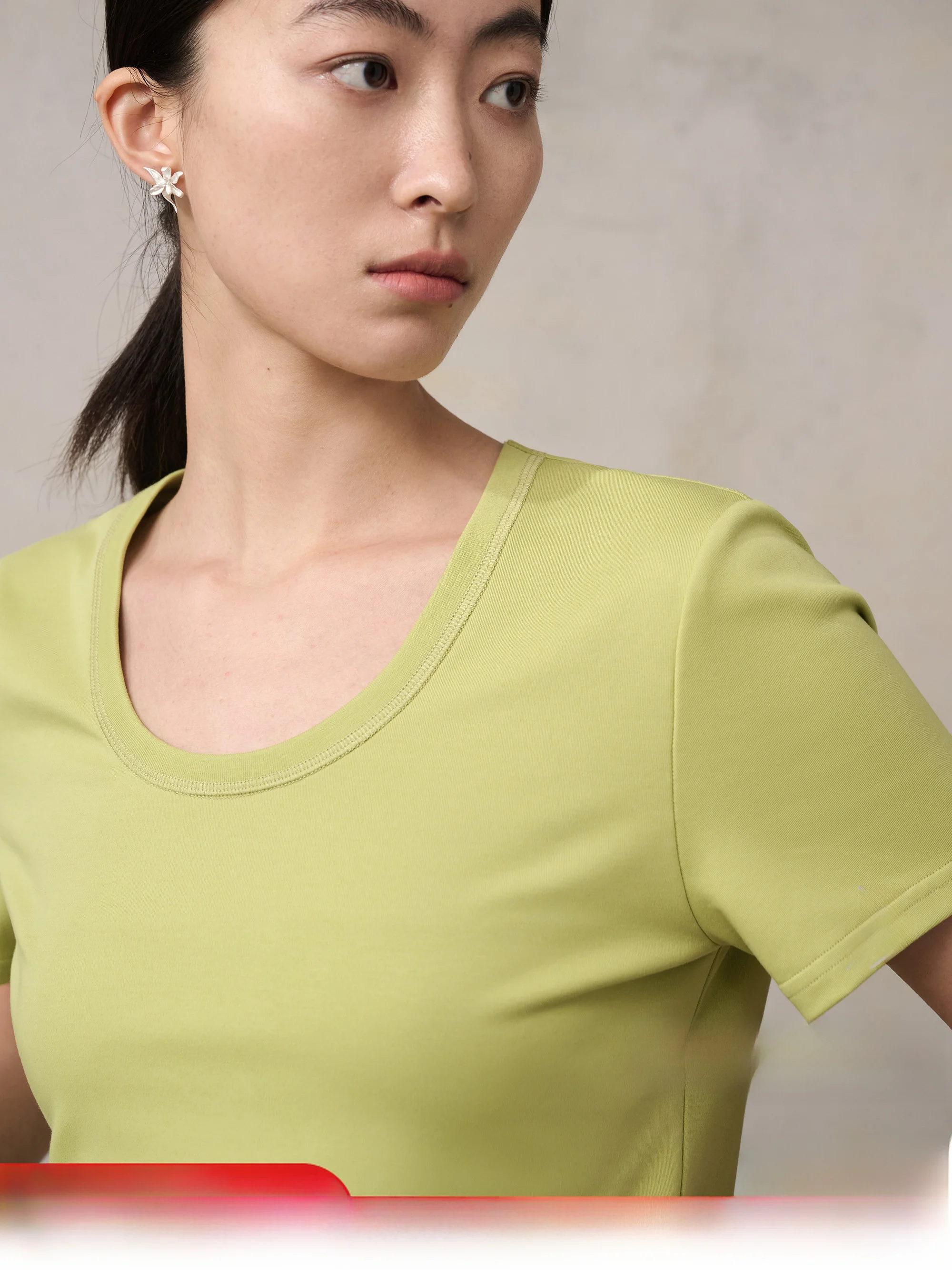 

Удобный сухой жидкий амиачный хлопок Slim Fit Color Cool Feeling U Ne ort Sve T irt для женщин, летний сезон