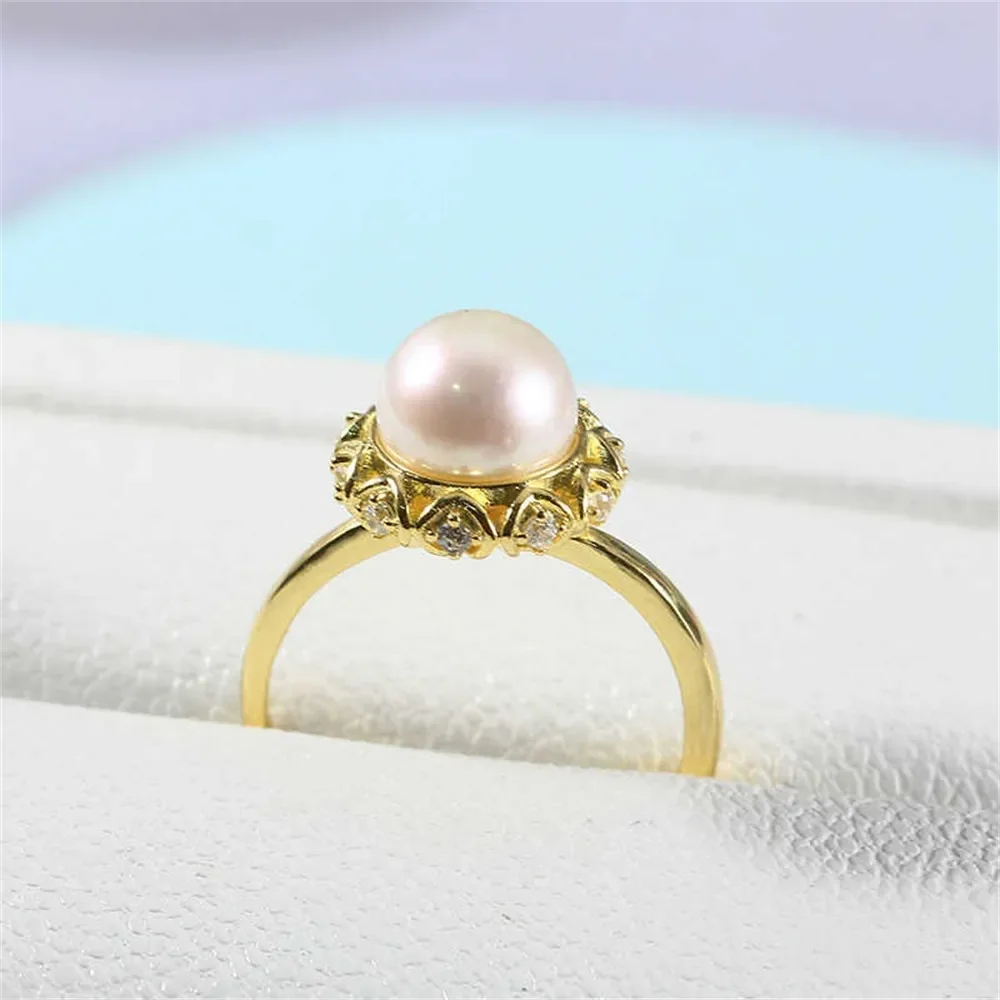 Solid S925 Sterling Silver Pearl Ring Settings Findings & Accessories - for Jewelry Making Bulk Wholesale Craft Supplies 6-8mm