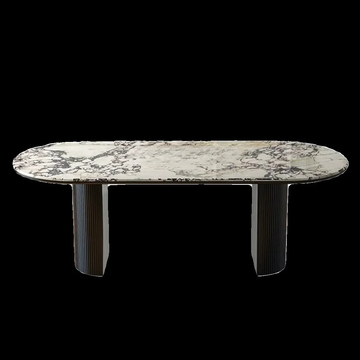 

A16 Marble dining table French luxury stone retro rock slab, household oval solid wood table