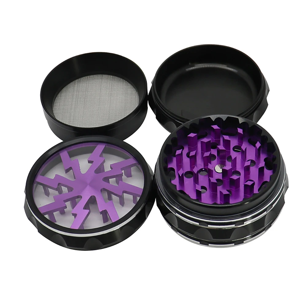 Al Alloy Herb Grinder, Spice Mills, Durable Crusher, Kitchen Tools, Smoking Accessories, Gifts for Smoker, 4 Parts, 60mm