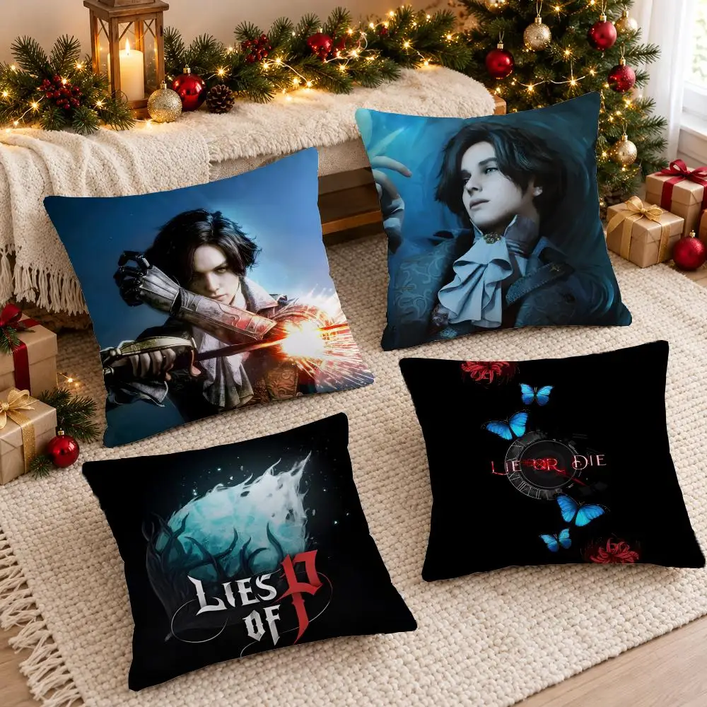 Gothic Intricate Game L-Lies Of P Cushion Cover Sofa Living Room Home Decor Invisible Zipper Anti-dustmite Shell