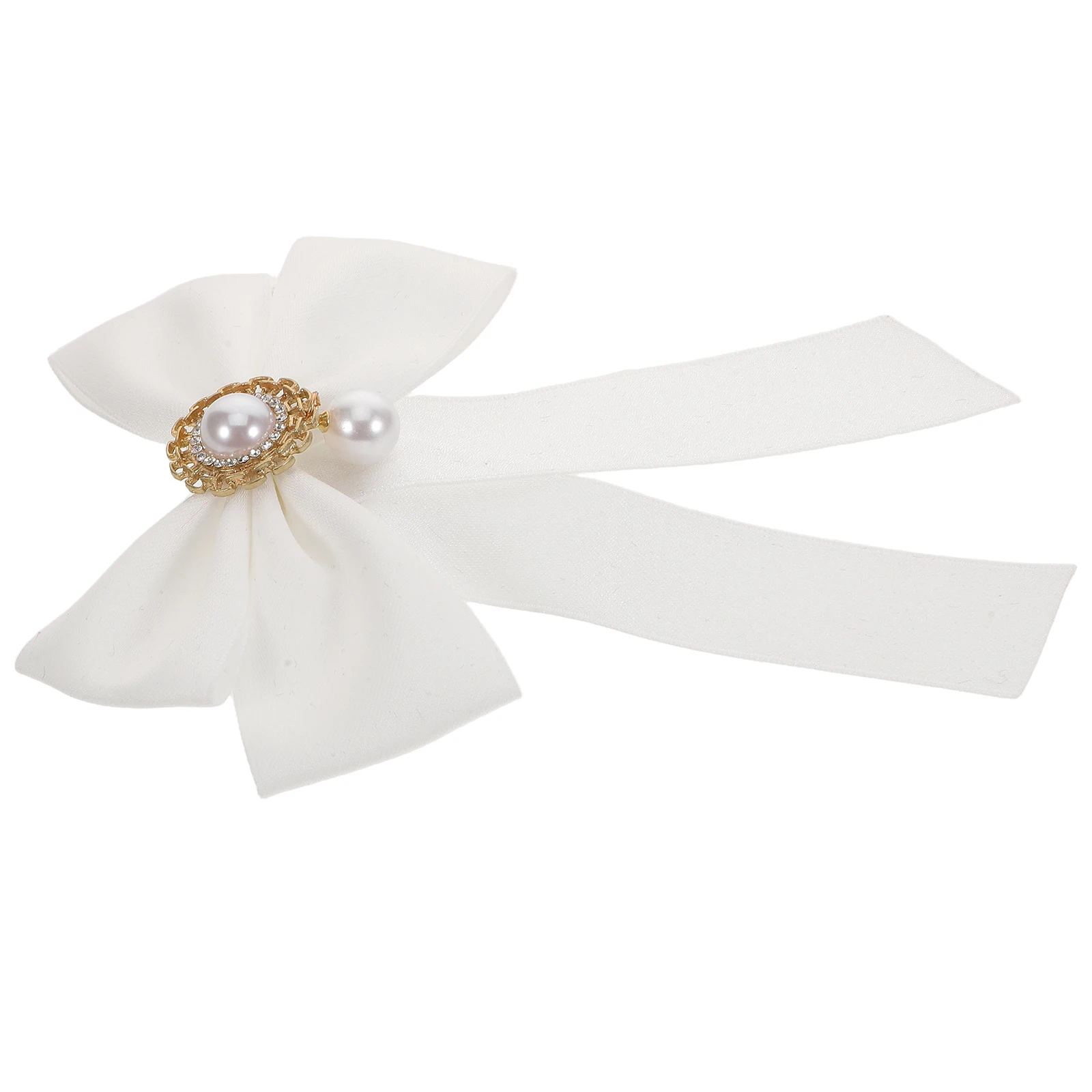 

Pearls Brooch Bowknot Elegant Clip on Bow Tie for Girls Women School Uniform Shirt Collar Brooch Classic Vintage Bow Pin Dress