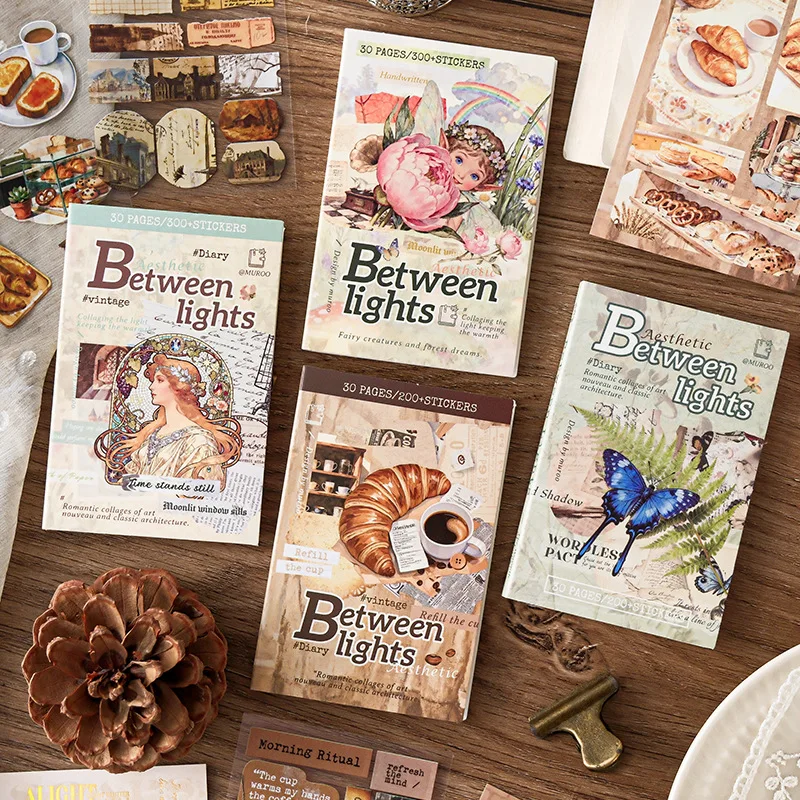 

30pcs/1 lot Sticker Album Retro Gold Foil Decoration Materials for Scrapbooking