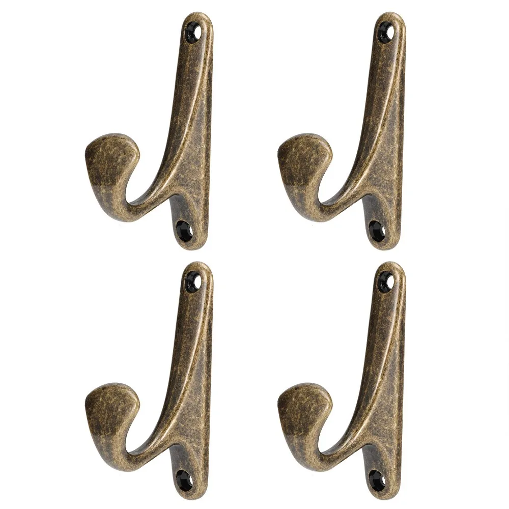 4pcs Convenient Zinc Alloy Coat Hooks Space Saving Multipurpose Storage Hooks Wall Mounted Hooks Kitchen