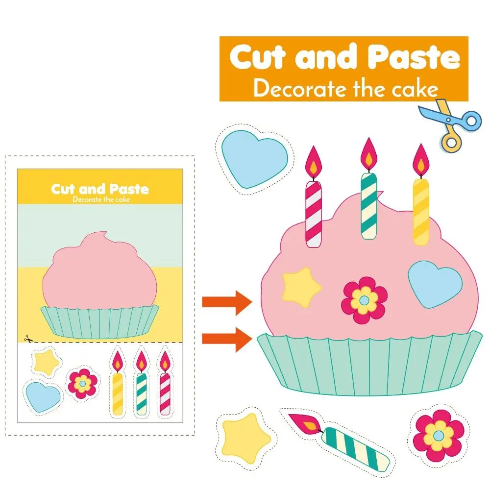 Libro de papel cortado para niños, aprendizaje artístico, artes y manualidades, libro de actividades de corte, álbum de recortes educativo