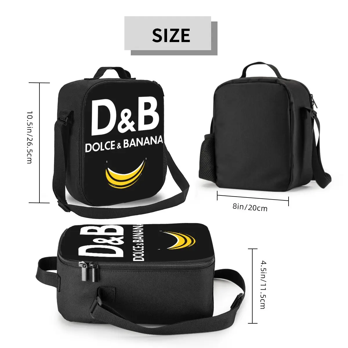 Dolce Banana Thermal Insulated Lunch Bag Women Portable Lunch Container for School Storage Bento Food Box