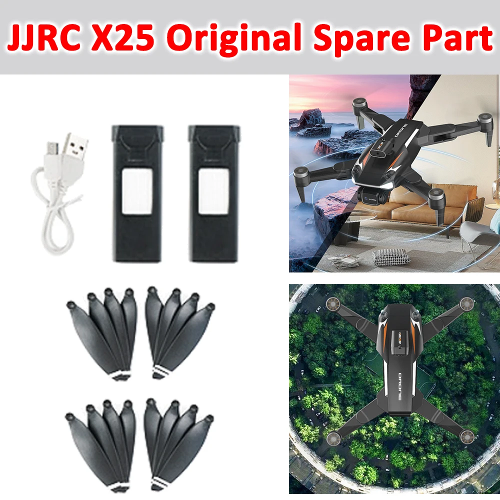 JJRC X25 Obstacle Avoidance Drone Accessory Propeller Blade Wing / 7.4V 2500mAh Battery / USB Charger Spare Part