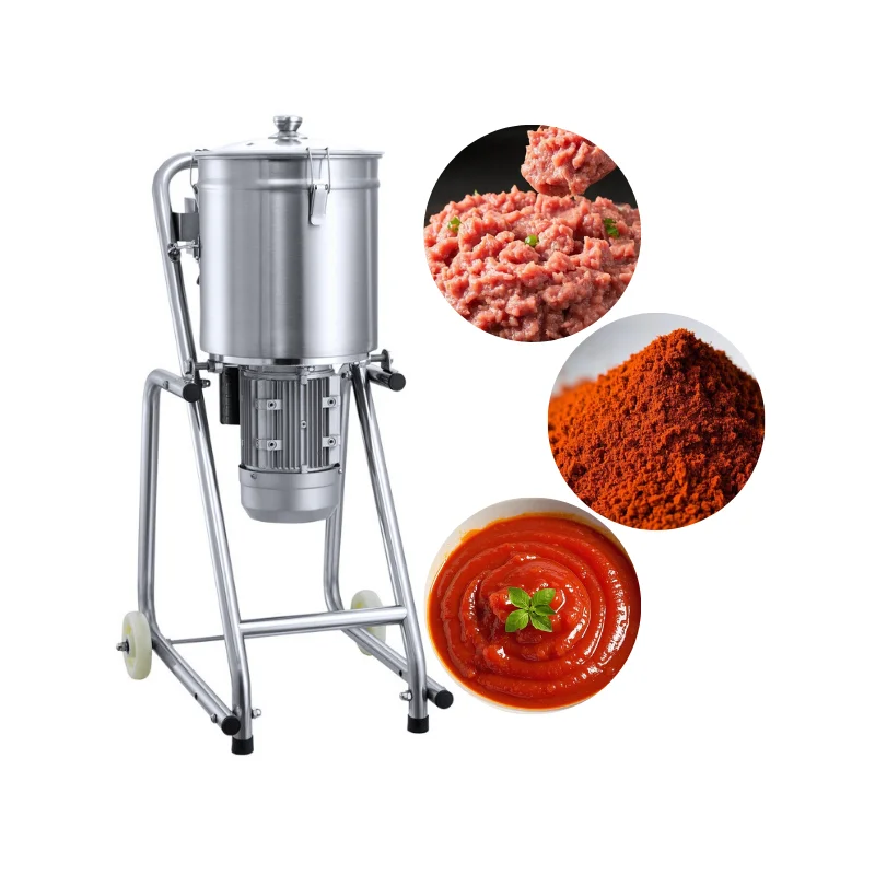 30L Large Capacity Food Grinder - Mobile Stainless Steel Machine for Meat & Spices Processing