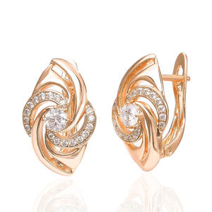 Fashion Geometric Earring Luxurious 585 Rose Gold ...