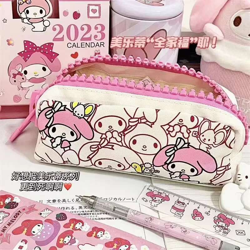 Kawaii Sanrio Pen Bag My Melody Cute Large Zipper Large Capacity Men\'s and Women\'s Storage Bag Pencil Pencil Case School Gift