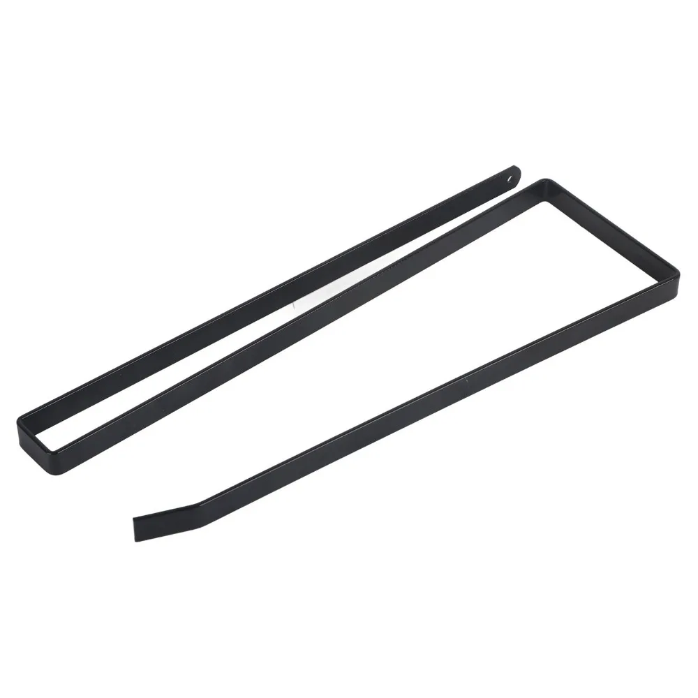 2PCS Practical Steel Paper Towel Holder Black 26cm Kitchen Storage Organizer 2.2cm Thickness Paper Towel Rack Kitchen