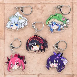 Date A Live Anime Keychain 6 Styles Arcylic Cartoon Figures Keyrings Kawaii Accessories