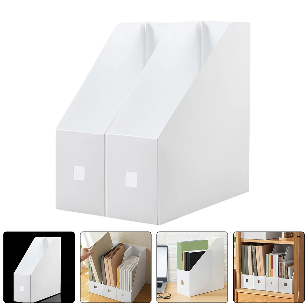 

4pcs Plastic File Storage Box Transparent Document Organizer Home Office Magazine Rack Desktop Hanging File Folder