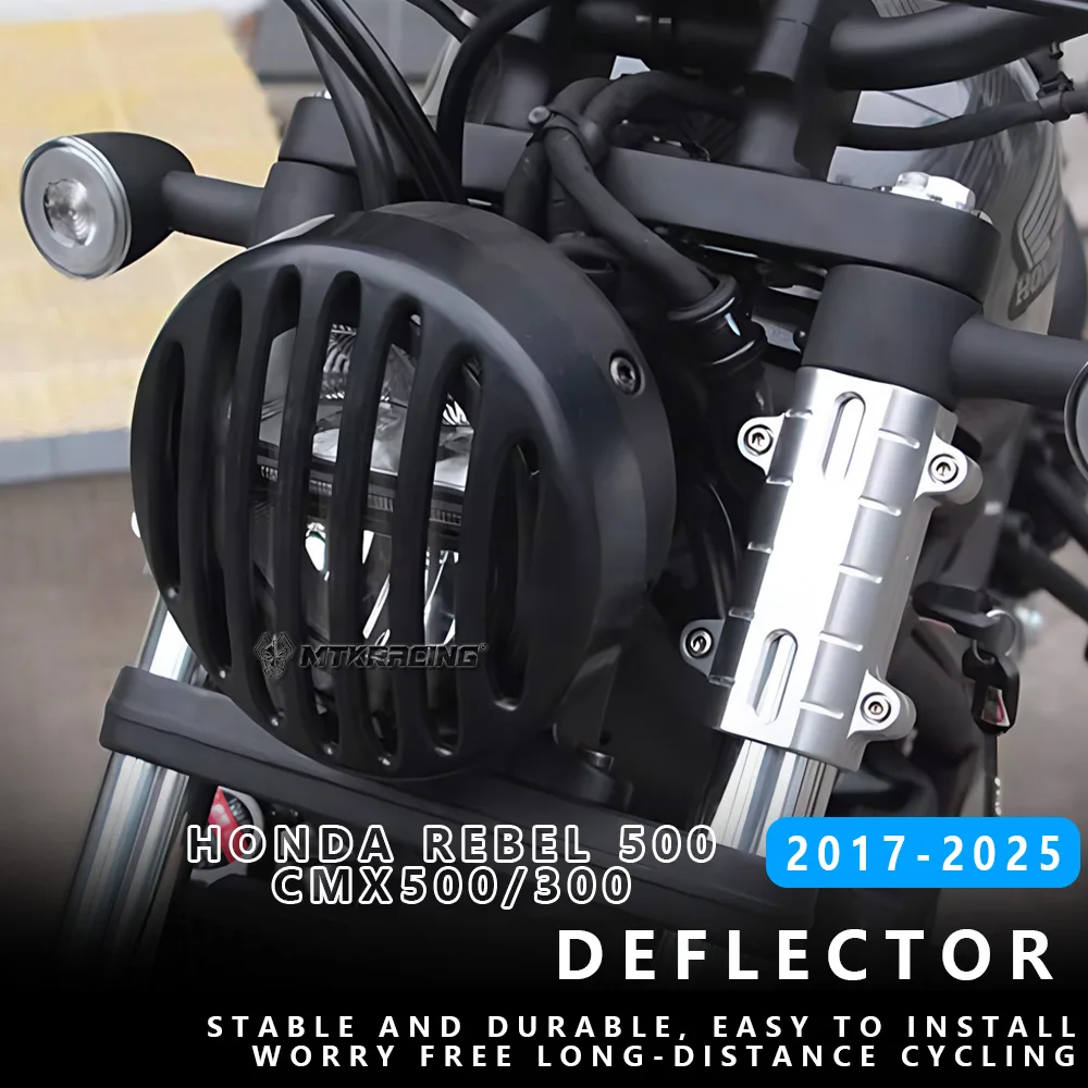 

MTKRACING for HONDA REBEL 500 CMX500/300 2017-2025 Motorcycle Headlight Fairing Windshield Cover Grille Cover Lamp Face Shield