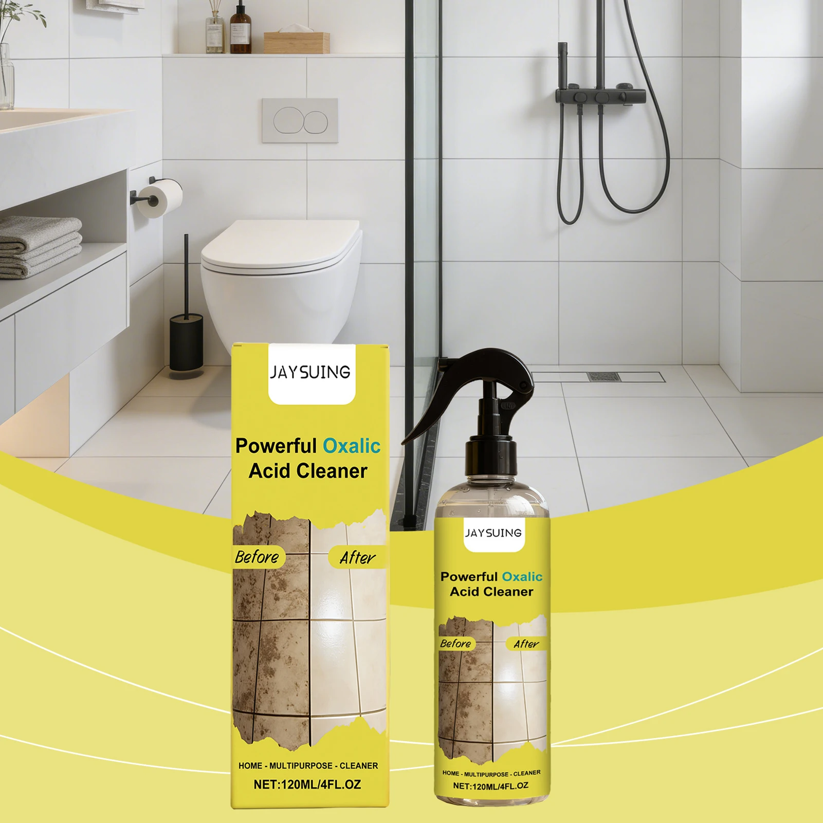 120ml Remove Scale Powerful Oxalic Acid Cleaner Professional Limescale Cleaner For Glass Floor Tiles Faucets Sinks Bathtubs