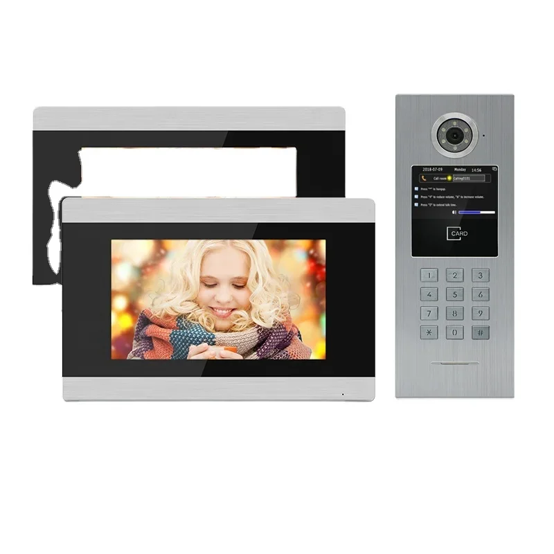 Bcomtech Outdoor Waterproof IP Video Door Phone Color Wi-Fi Door Entry Intercom System With Night Vision TCP Network