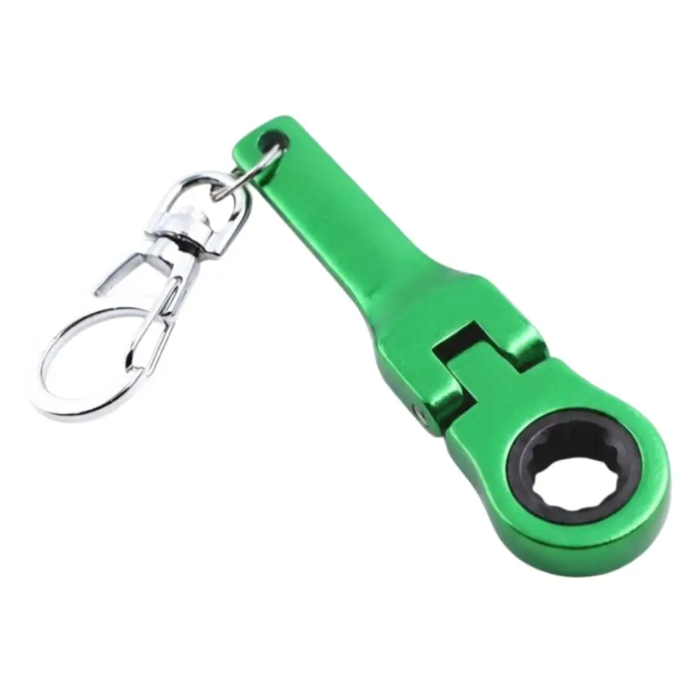 Creativity 10mm Ratchet Wrench Metal Adjustable Racing Keychain Mini Shaped Multifunctional Wrench Key Ring Men's Gifts