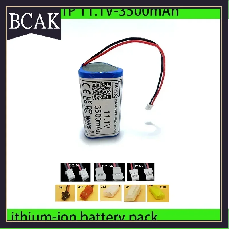 Batería de litio estilo BCAK 11,1 V 3500mAh 3S1P 18650 con 5A BMS para energía de respaldo para cámaras CCTV Li-Ion