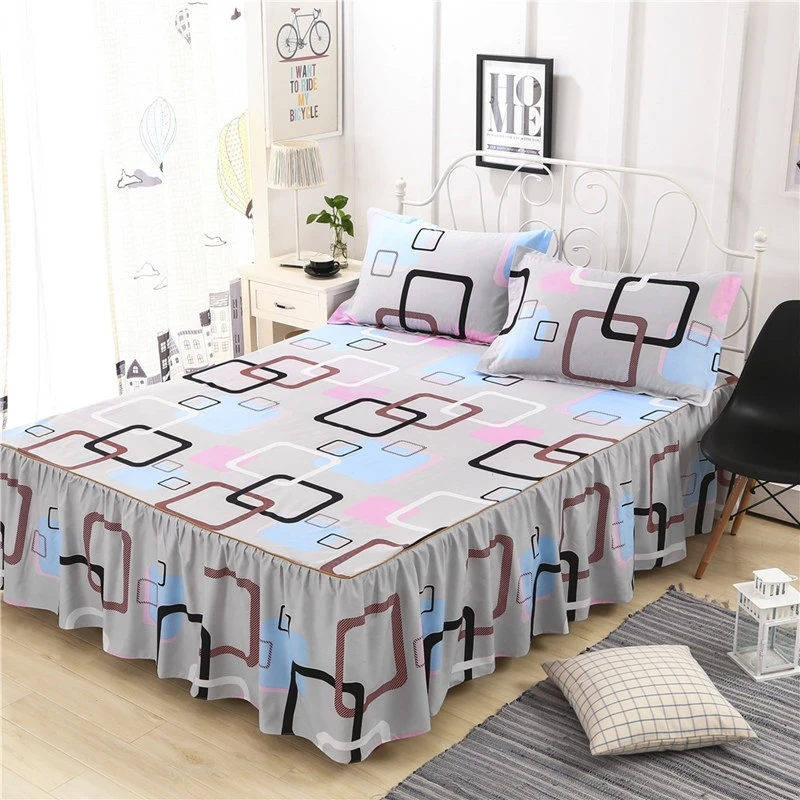Modern Nordic Lace Mattress Skirt, Vibrant Colors with Reactive Dyeing, Durable Fabric, Long-lasting