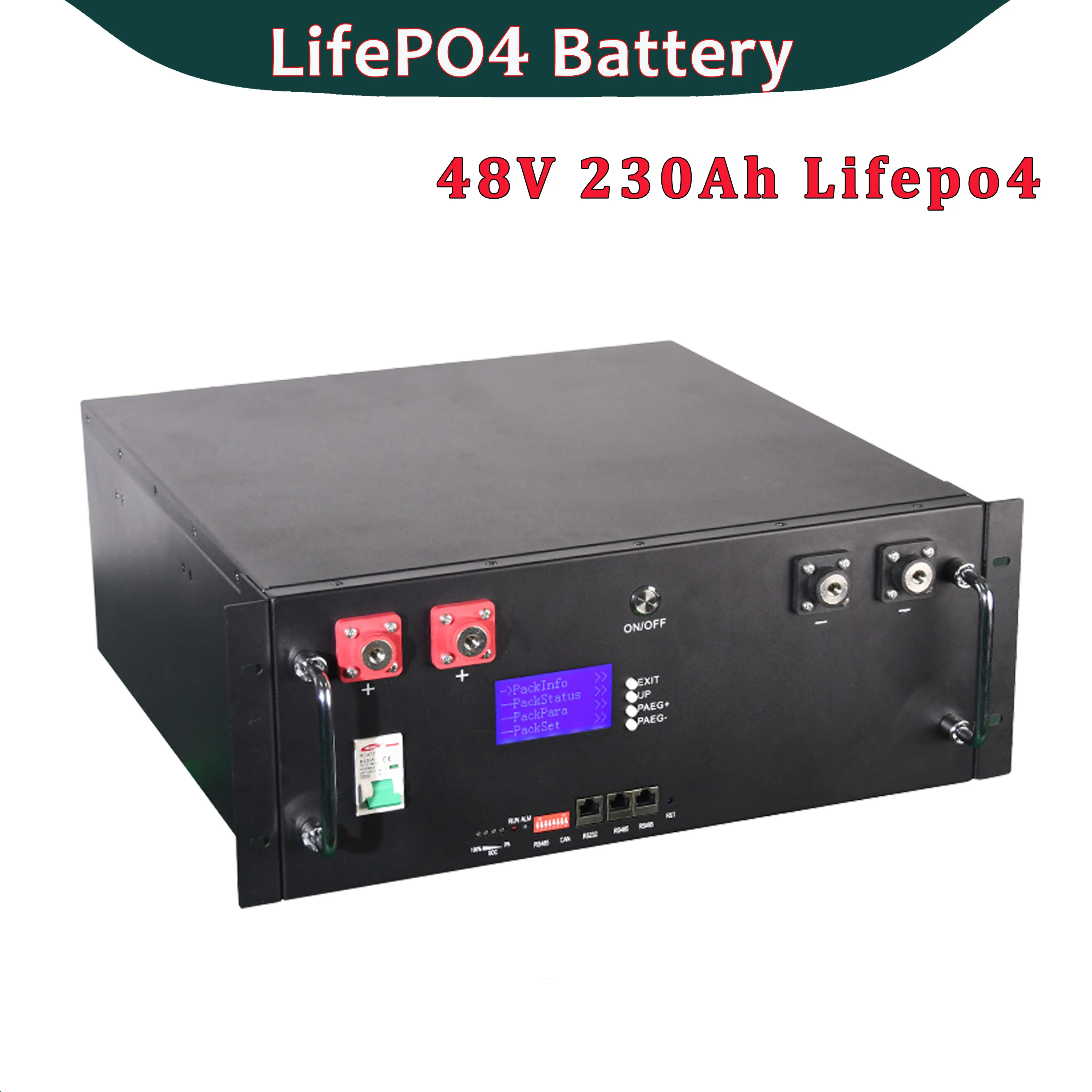 48v 230Ah LifePO4 Battery Pack 6000 Cycles Built in BMS Bluetooth for Home Storage System