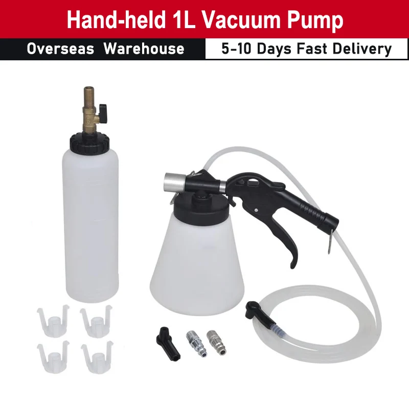 Brake and Clutch Bleeder with Fill Bottle Hand-held 1L Vacuum Pump /0.7L Fluid Fill Bottle Brake /Clutch Bleeder w/ Fill Bottle