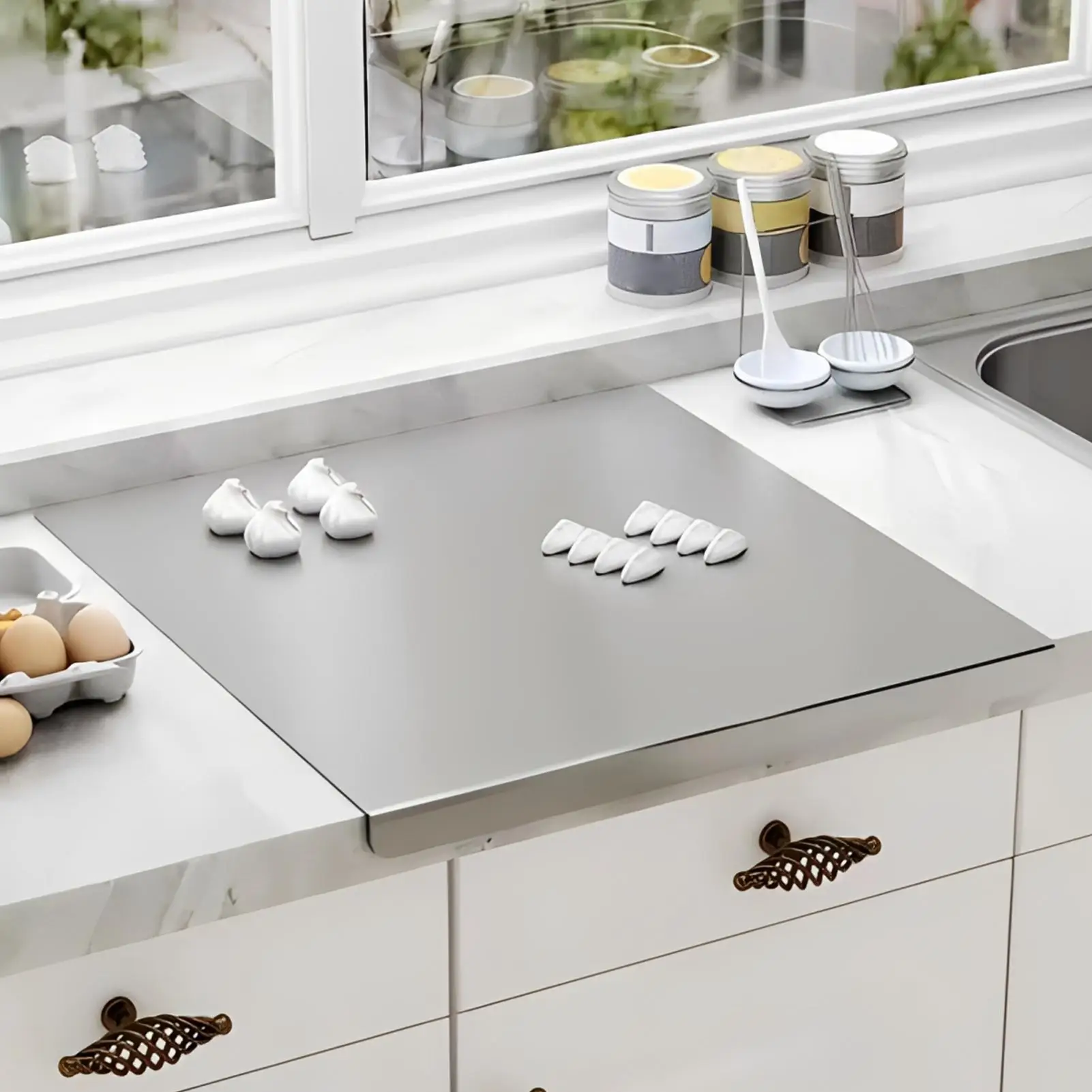Stainless Cutting Board Dishwasher Safe Metal Kitchen Chopping Boards for Home Restaurant Counter Meal Prep Food Meat Vegetable image 3