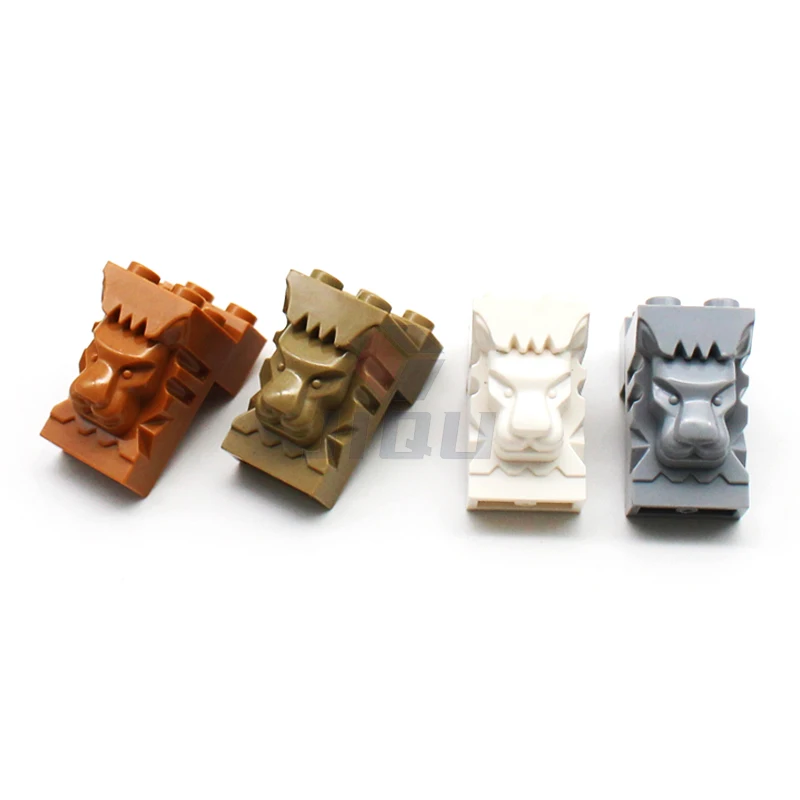 2x3x3 Lion Head Wall Bricks MOC Building Blocks Parts Compatible 30274 Bulk Accessories City Construction Enlighten DIY Kid Toys