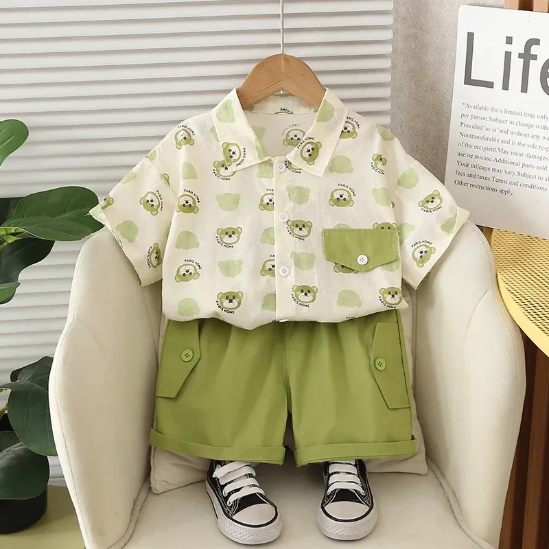 

New Summer Baby Boys Clothes Set Children Girls Shirt Shorts 2Pcs/Sets Kids Clothing Toddler Cartoon Costume Infant Tracksuits