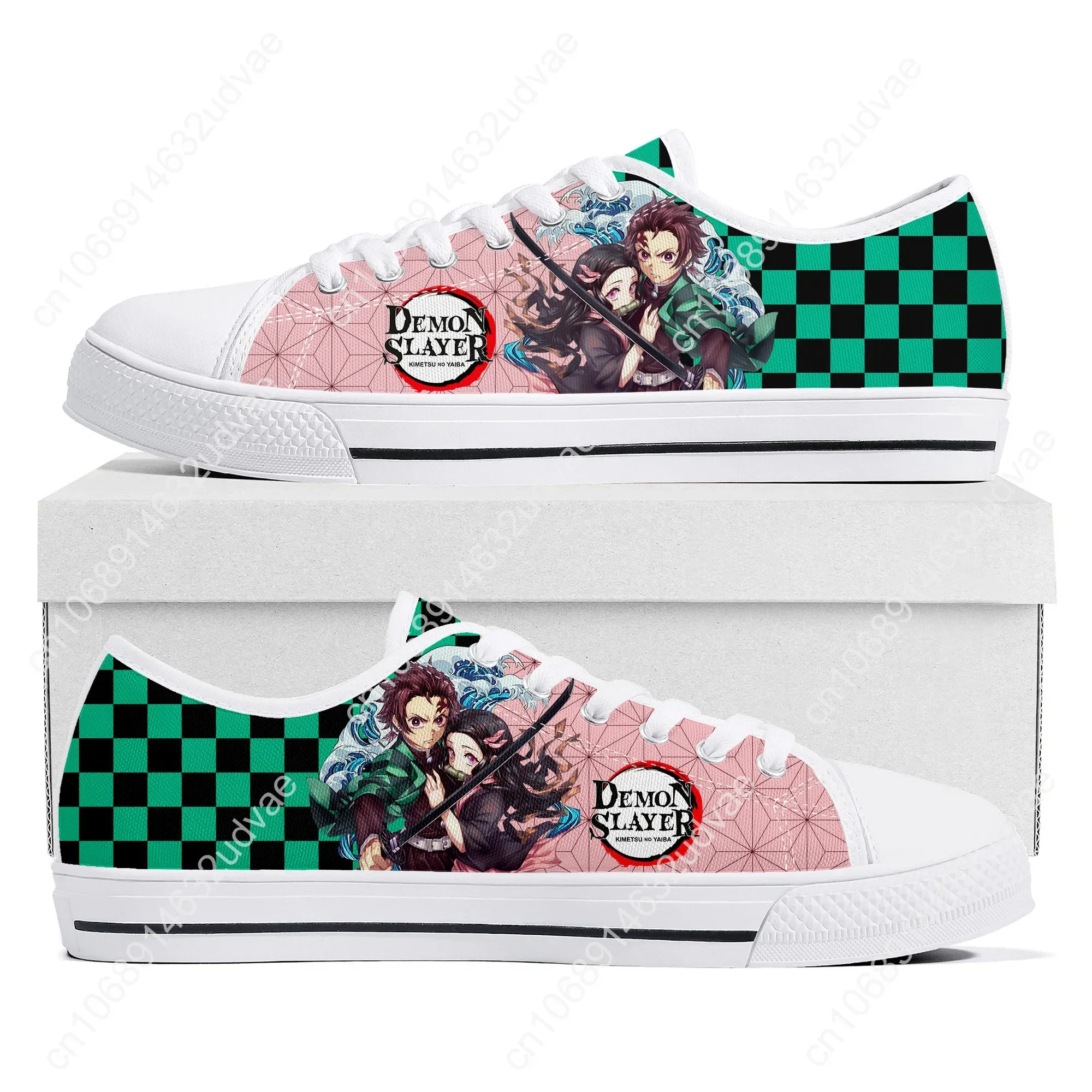 Japan Anime Cartoon High Quality Fashion Low Top Sneakers Mens Womens Teenager Canvas Sneaker Casual Tanjirou Nezuko Custom Shoe
