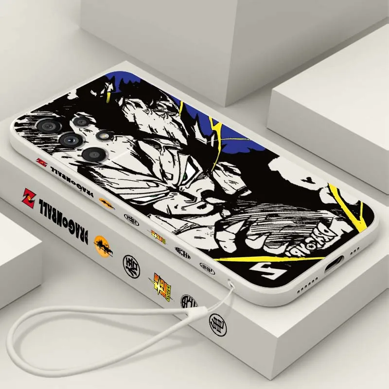 

Dragon Ball Luxury Trendy For Samsung Note 20 Ultra A04 A05 A13 A15 A14 A12 A22 A23 A25 A42 5G Liquid Left Rope Phone Case