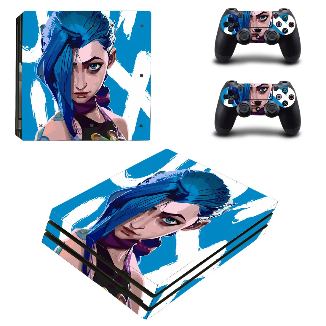 Anime Arcane Jinx PS4 Pro Adesivo skin Decal Cover Protector per console e controller Skin Vinile