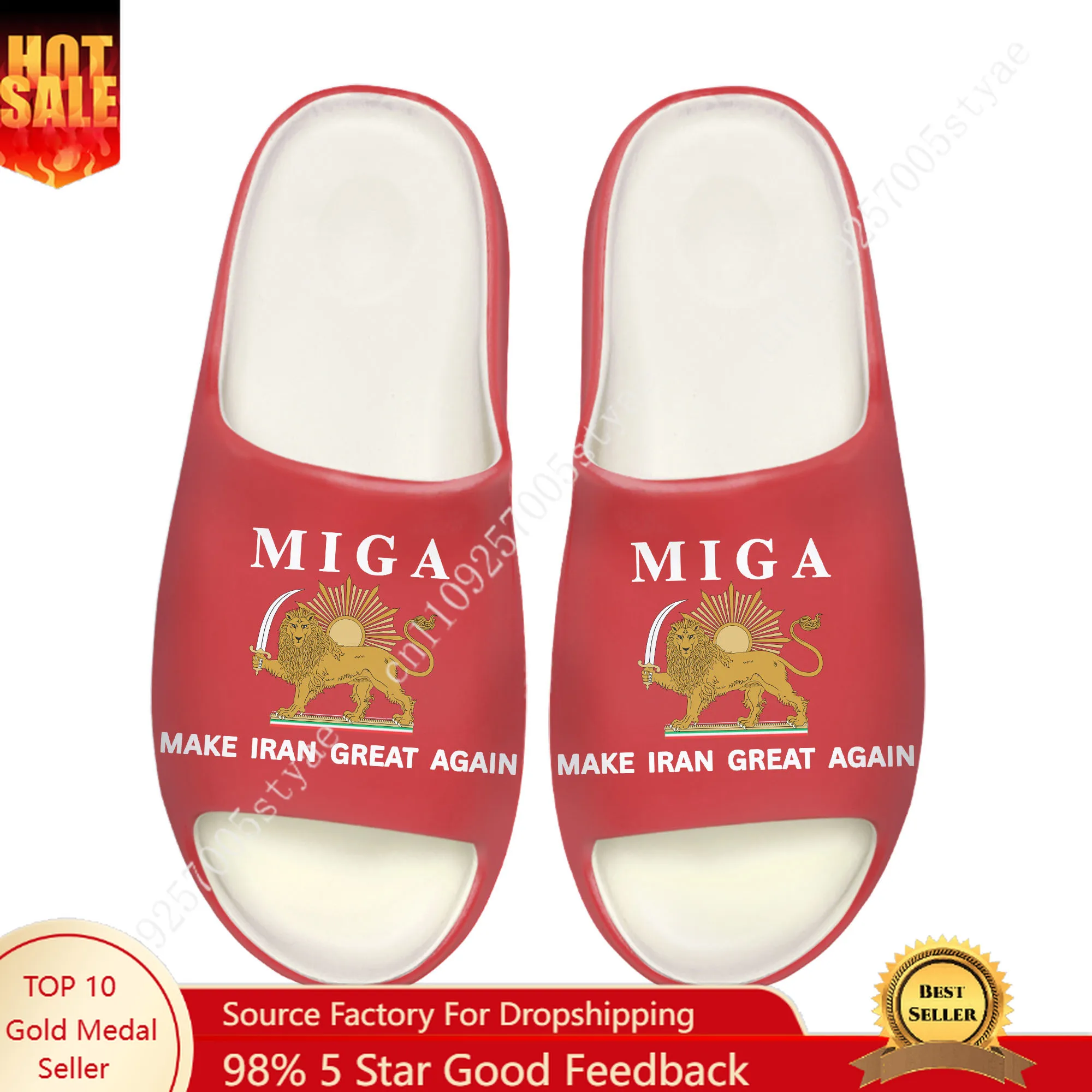 

MAKE IRAN GREAT AGAIN Soft Sole Sllipers Mens Womens Teenager Bathroom Home Clogs Custom Water Shoes on Sandals